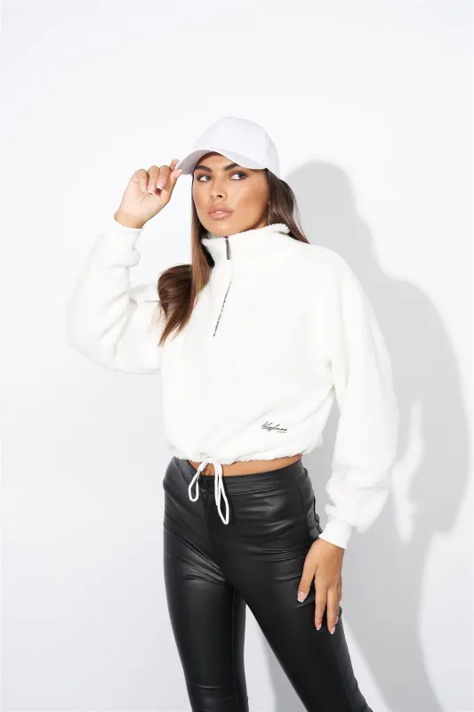 Ladies Lily Lane Kimora Borg Funnel Top White made by Brand Corner