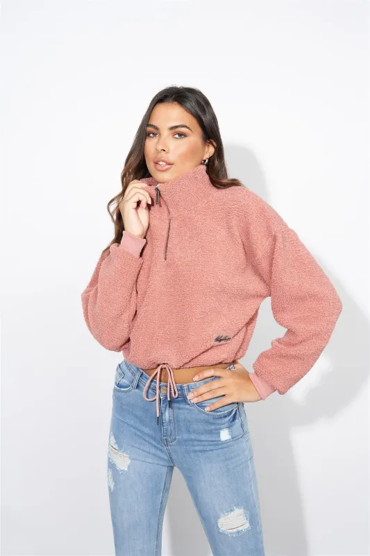 Ladies Lily Lane Kimora Borg Funnel Top Pink made by Brand Corner