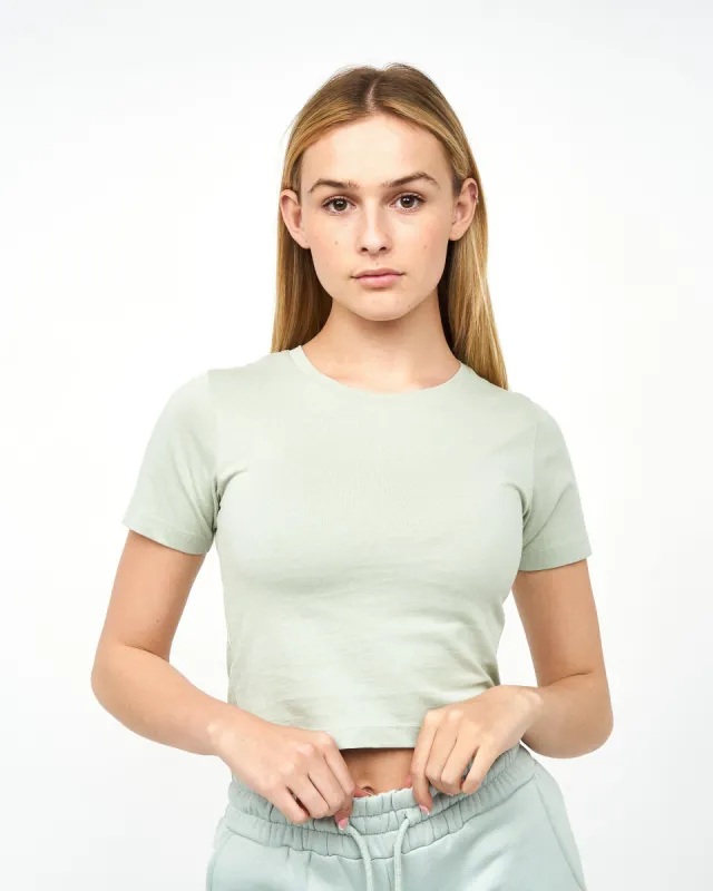 Juice Ladies Tilly Crop T-Shirt Sage sold by Brand Corner