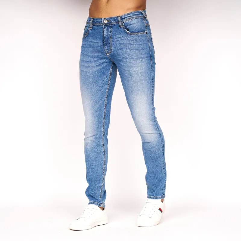 Crosshatch Mens Wardley Tapered Jeans Light Wash sold by Brand Corner