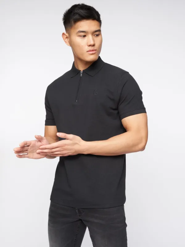 Telepart Zip Polo Black sold by Brand Corner