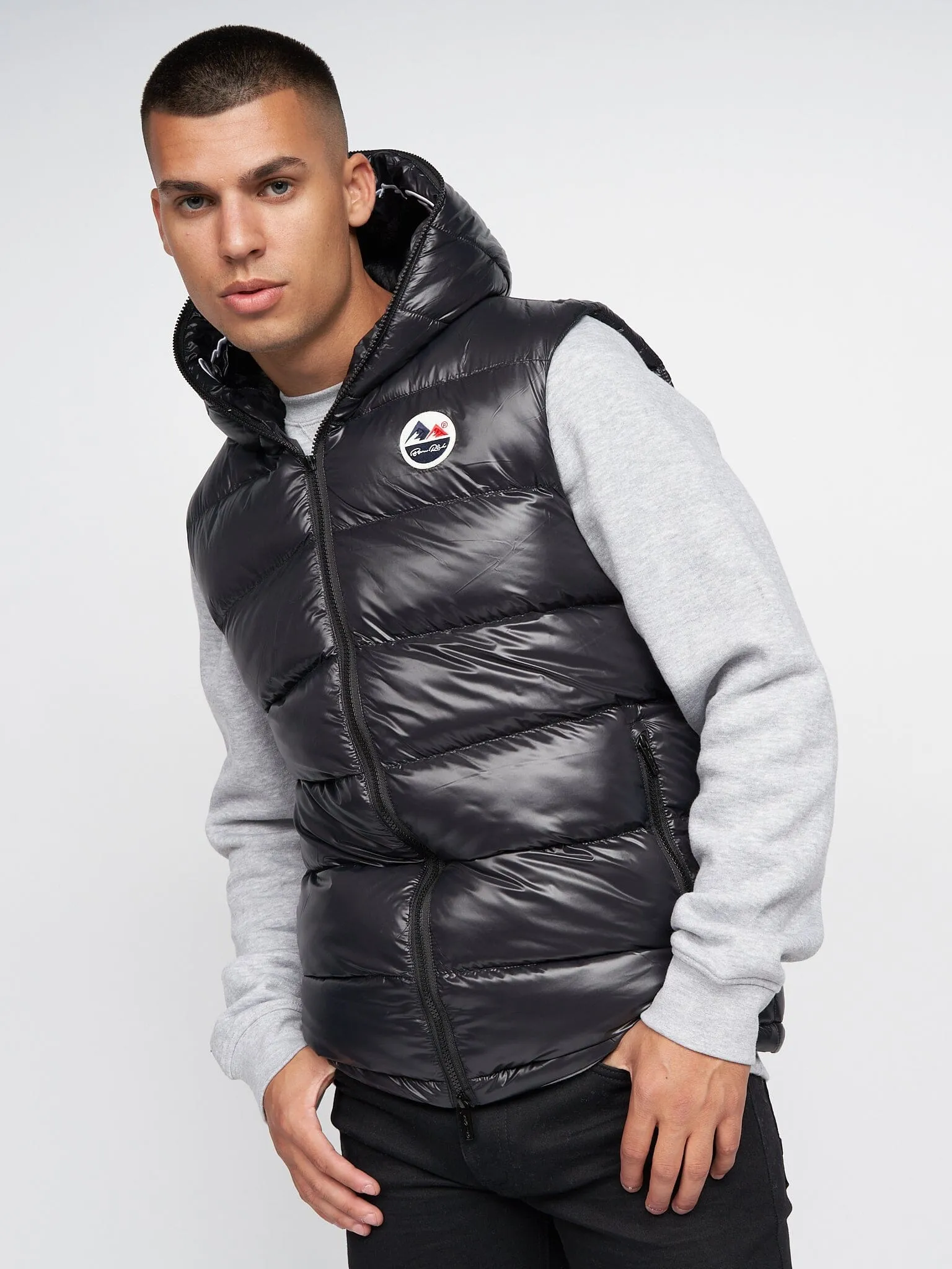 Mateo Hooded Gilet Black sold by Brand Corner