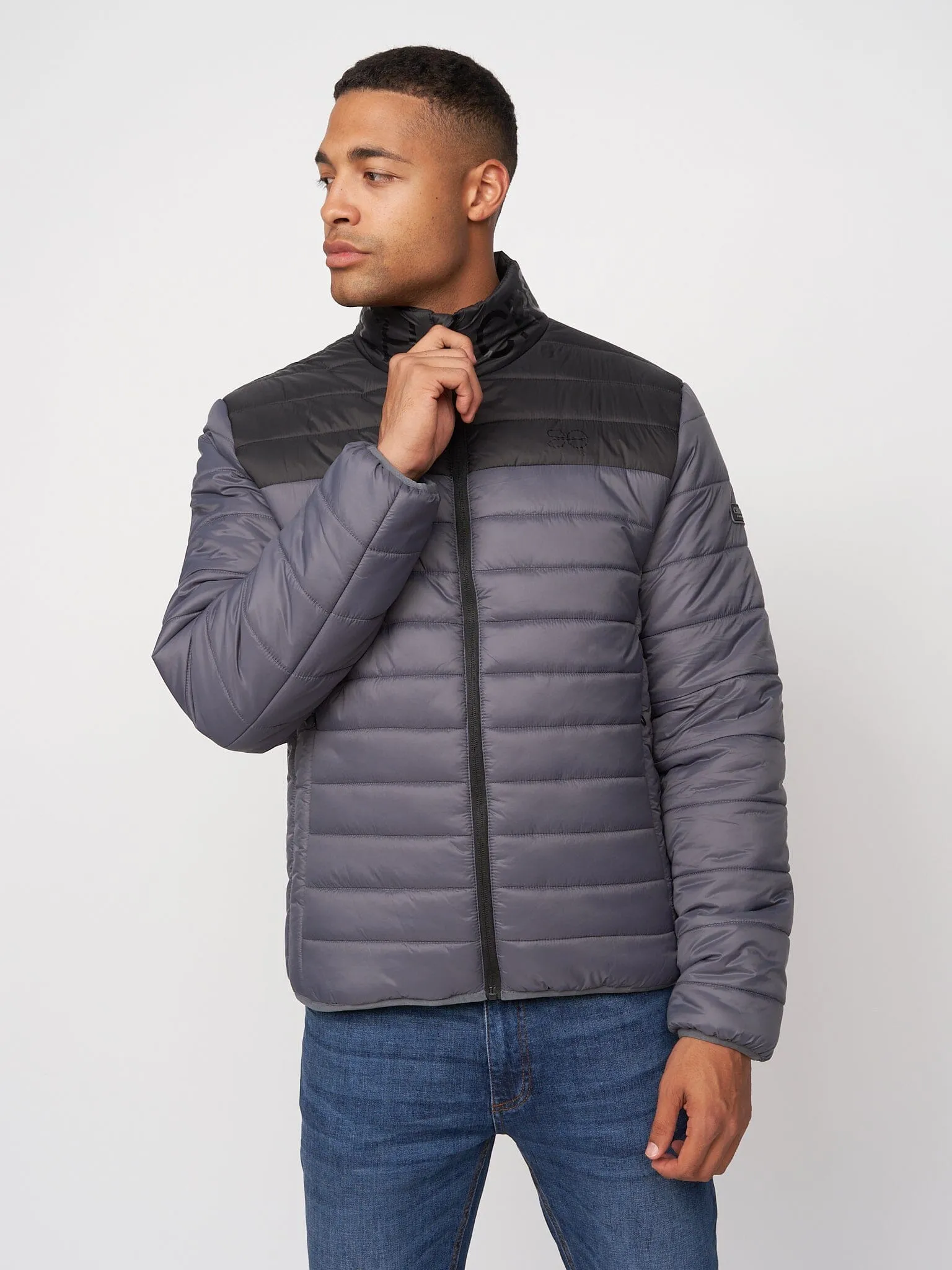Presnell High Neck Jacket Charcoal sold by Brand Corner