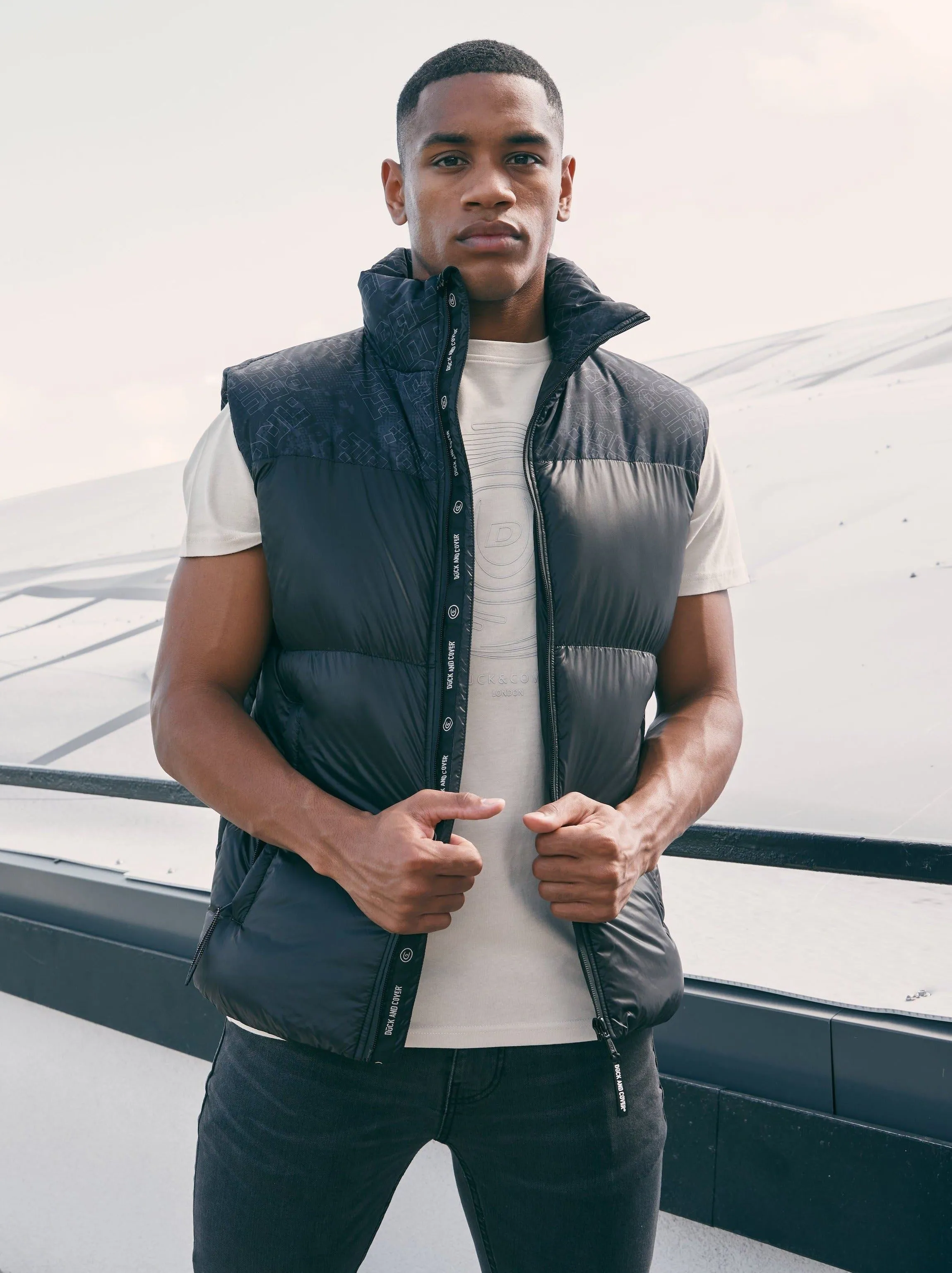 Rierson Hooded Gilet Black sold by Brand Corner