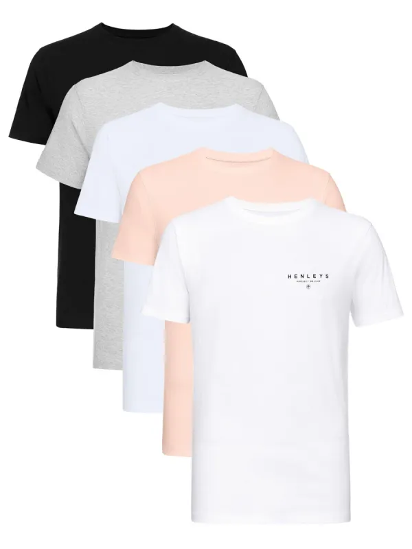 Mens Hencinq B T-Shirt 5pk Assorted sold by Brand Corner