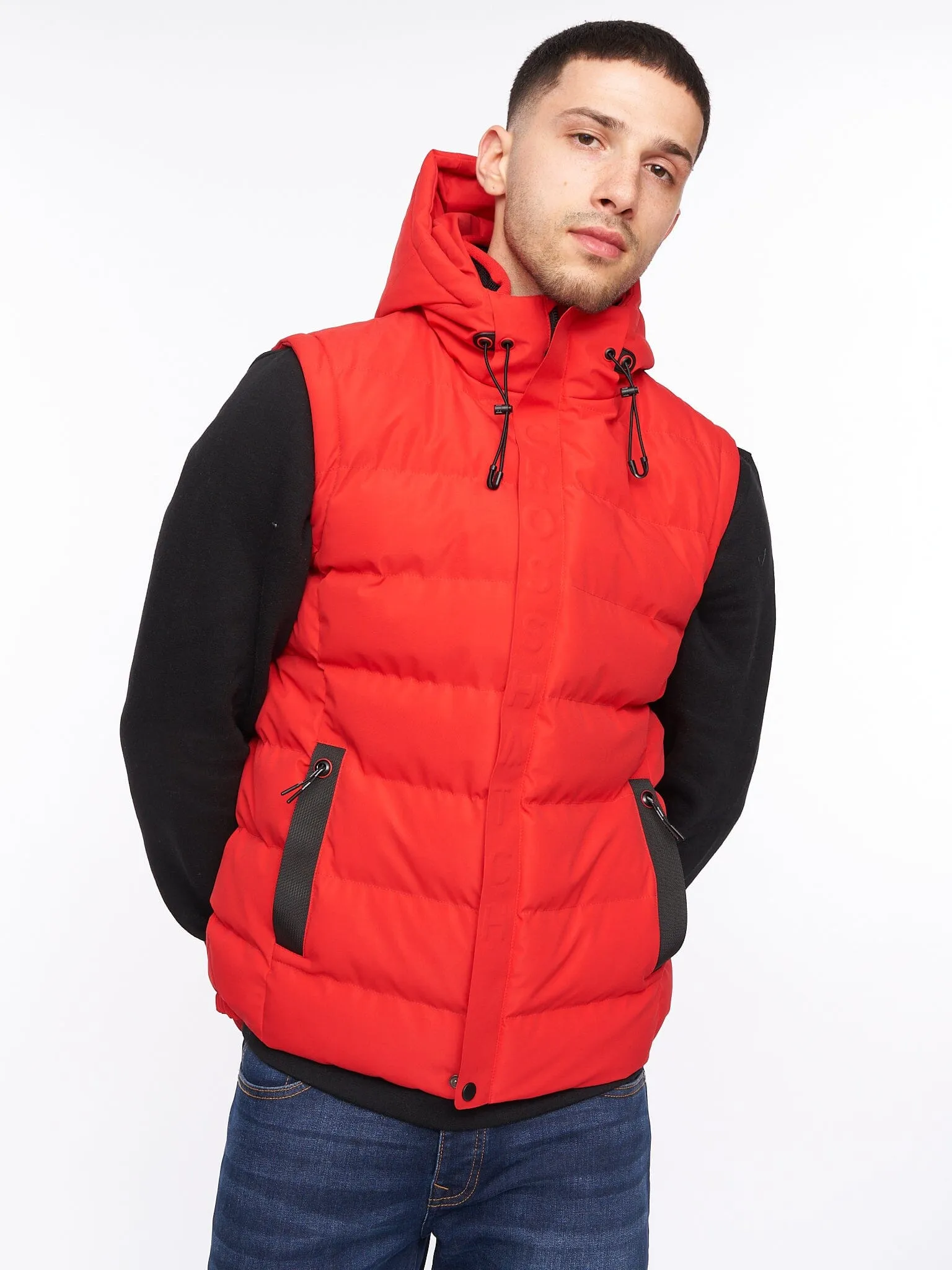 Mens Kampleys Embossed Gilet Red sold by Brand Corner