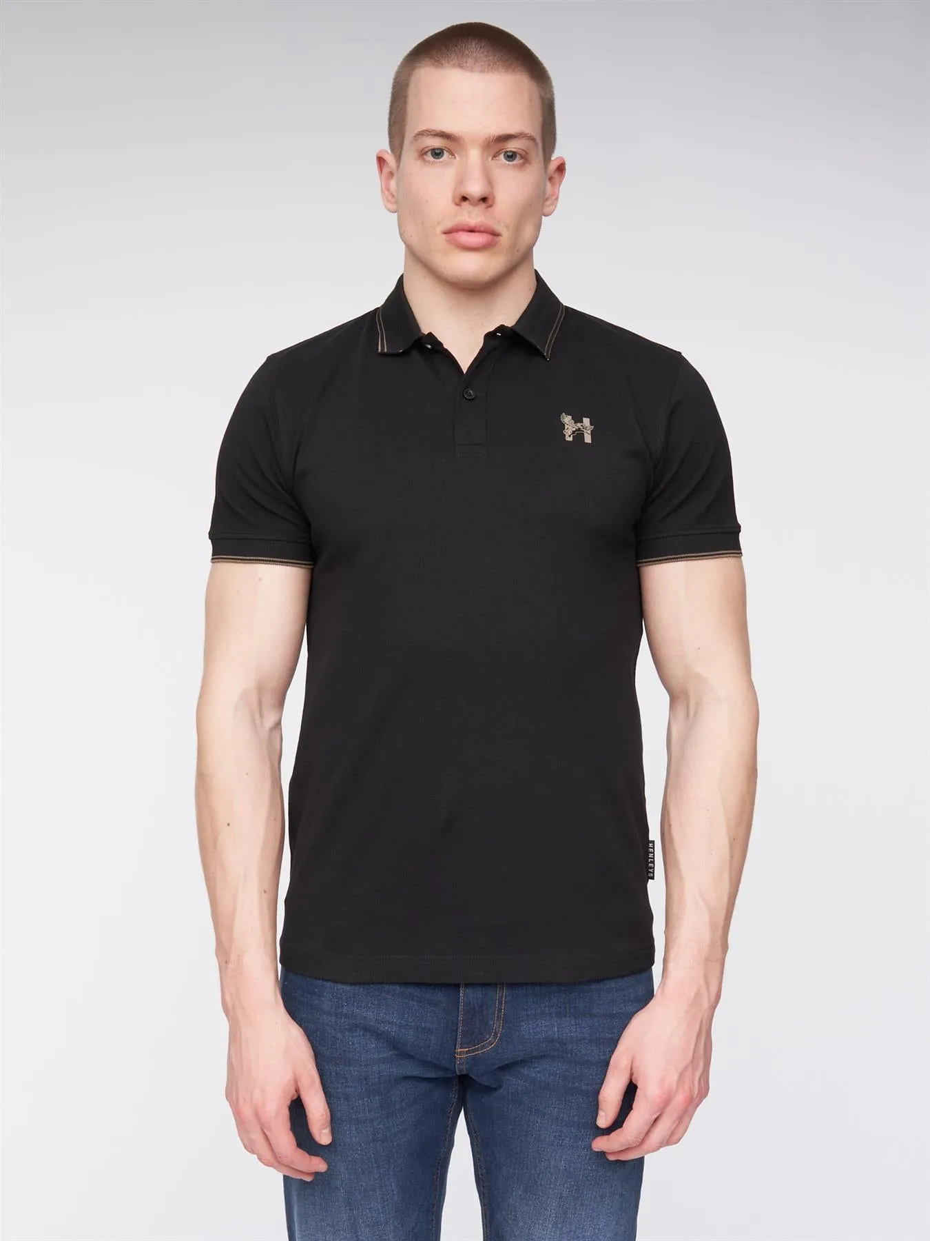 Mens Henflare Polo Black sold by Brand Corner