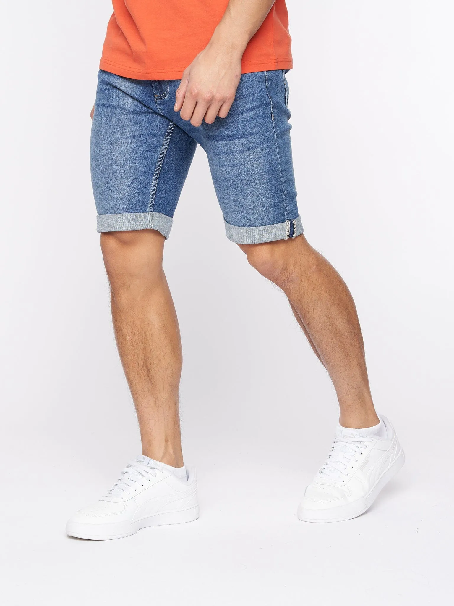 Tonwin Embossed Denim Shorts Mid Wash sold by Brand Corner product image thumbnail 4