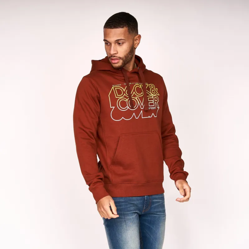 Duck and Cover Mens Fillberts Hoodie Brick Red sold by Brand Corner