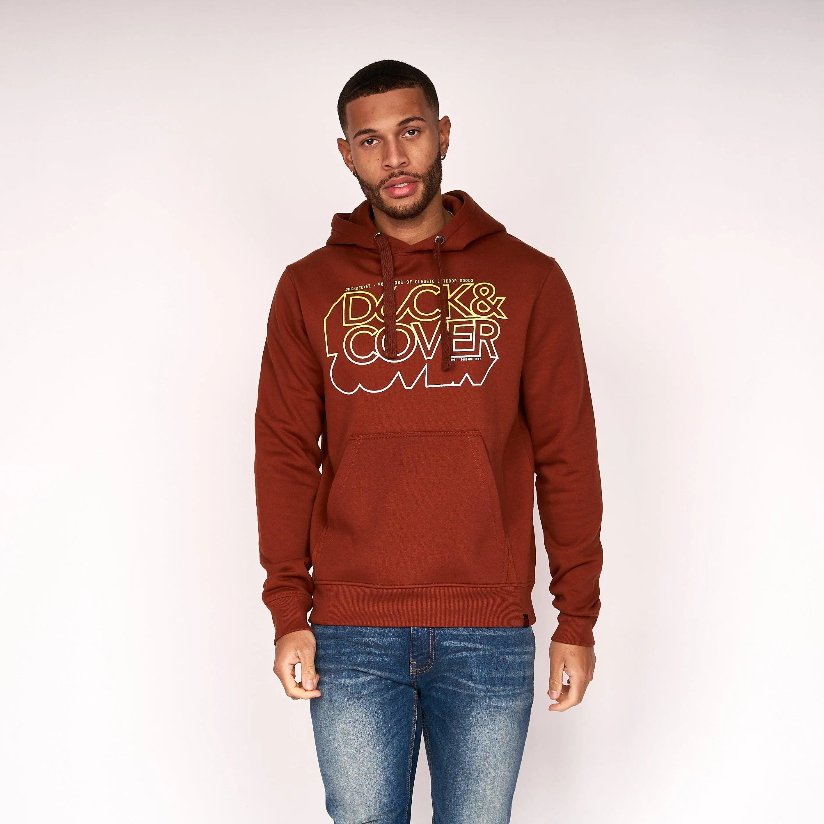 Duck and Cover Mens Fillberts Hoodie Brick Red sold by Brand Corner product image thumbnail 3