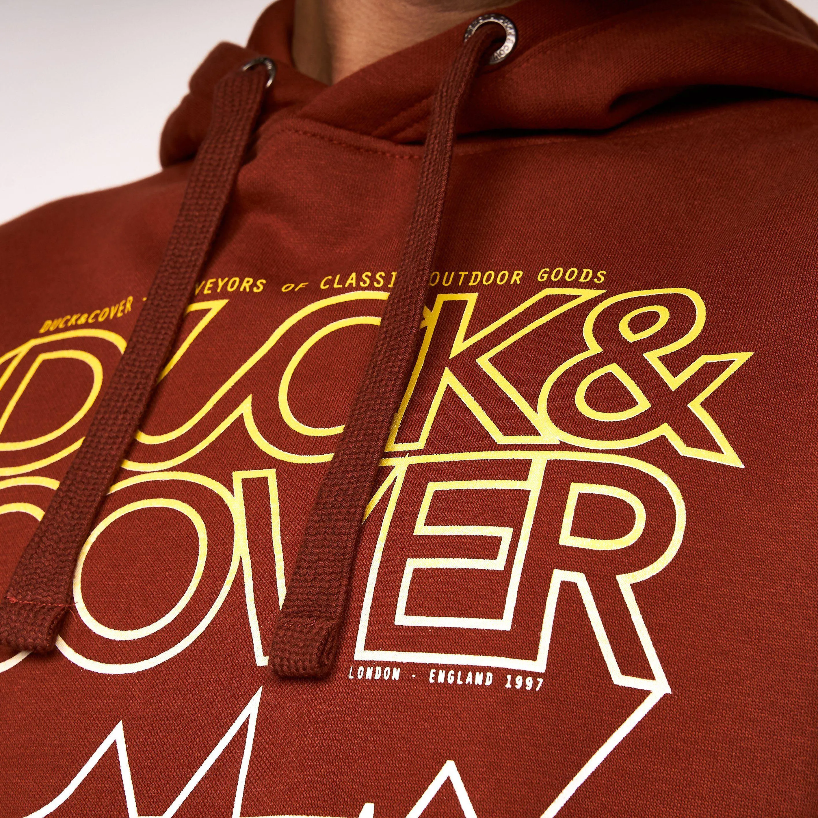 Duck and Cover Mens Fillberts Hoodie Brick Red sold by Brand Corner product image thumbnail 5