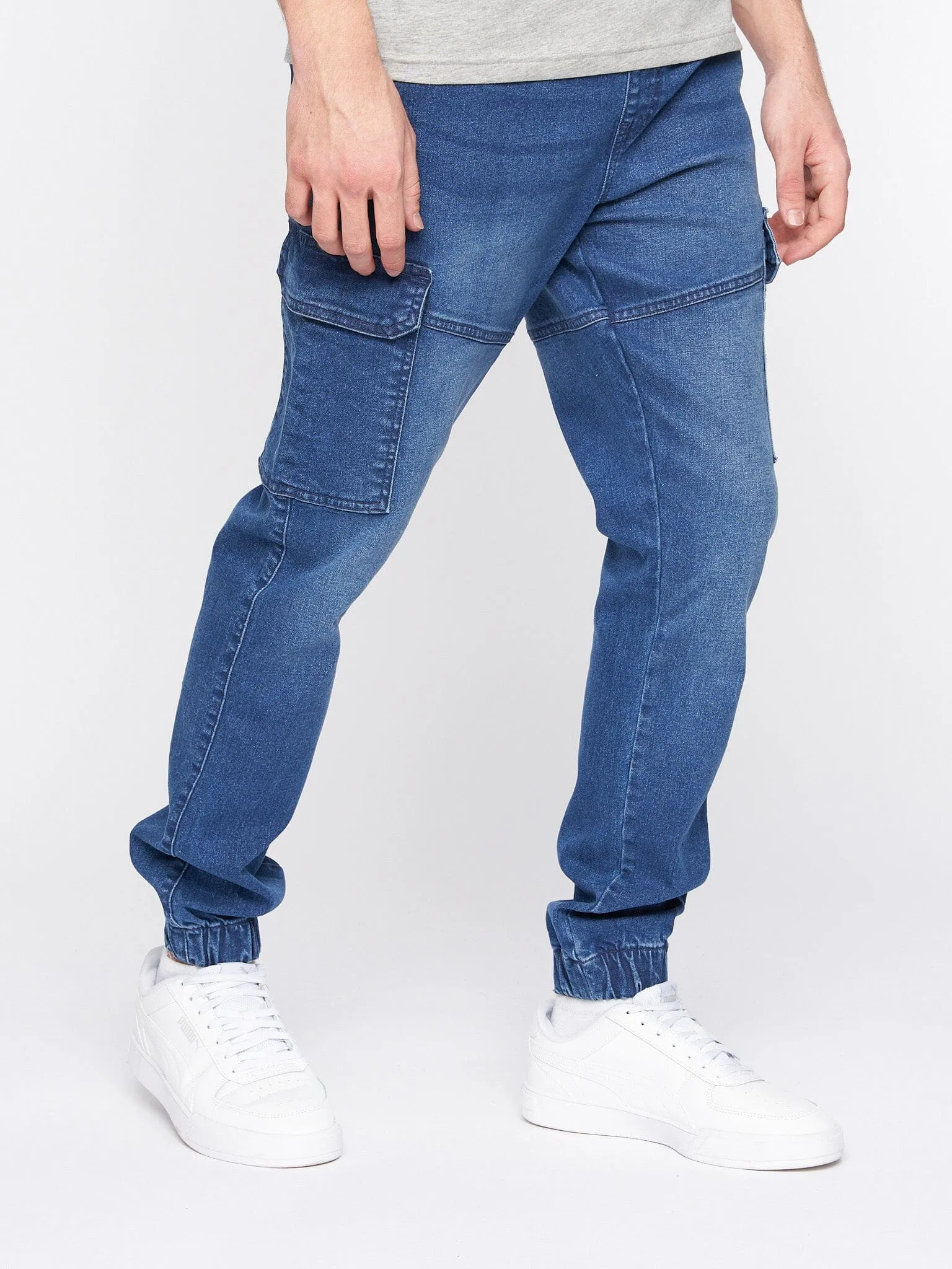 Mens Malimore Cargo Cuff Jeans Stone Wash sold by Brand Corner product image thumbnail 4