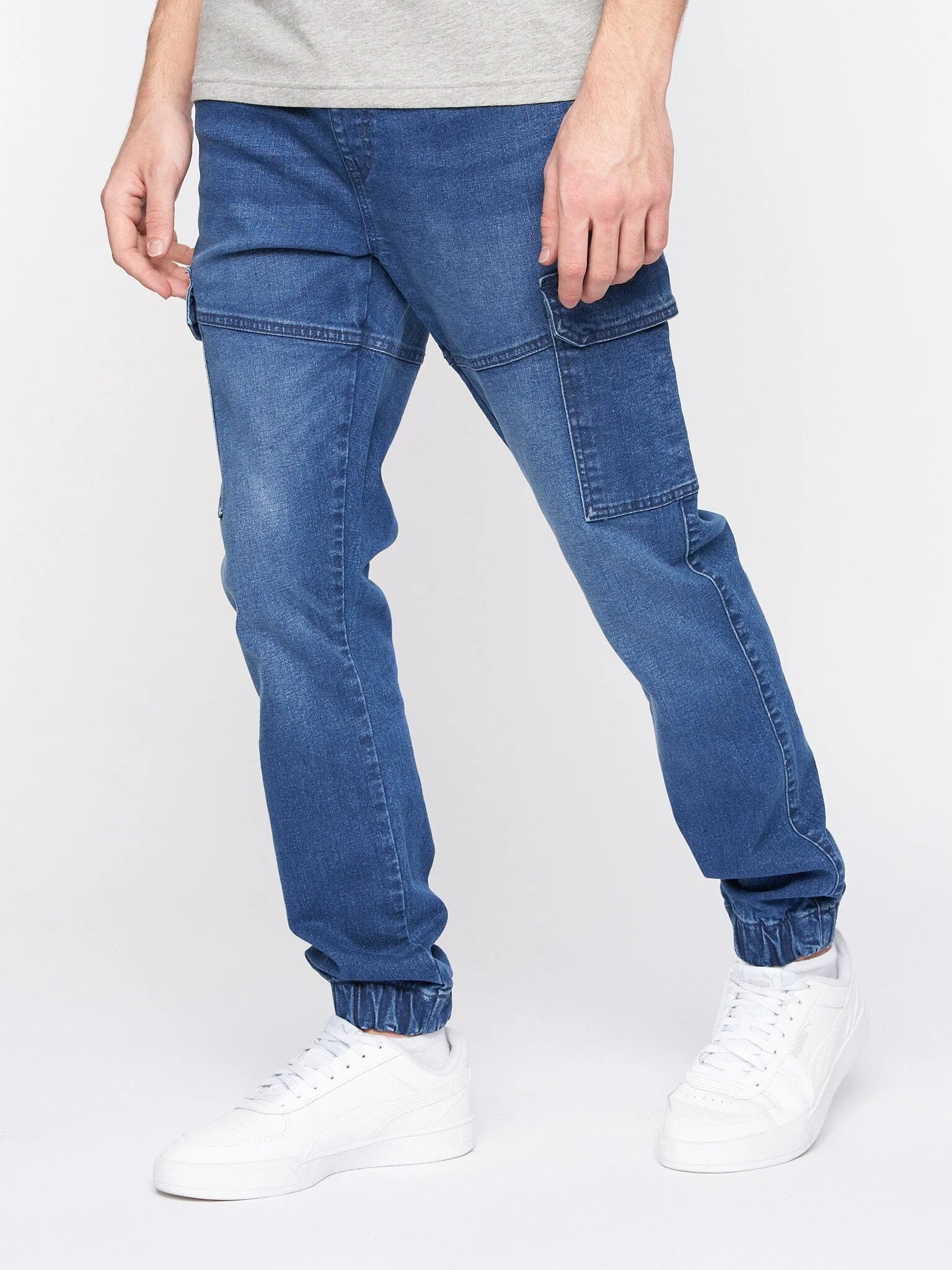 Mens Malimore Cargo Cuff Jeans Stone Wash sold by Brand Corner product image thumbnail 5