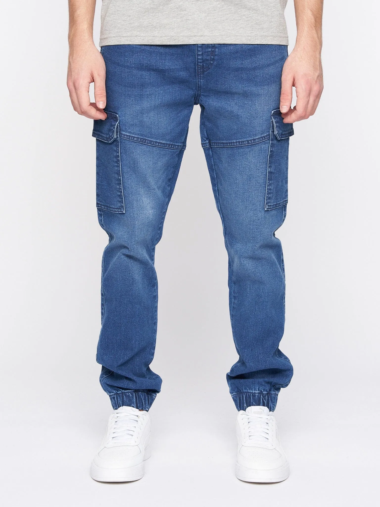 Mens Malimore Cargo Cuff Jeans Stone Wash sold by Brand Corner