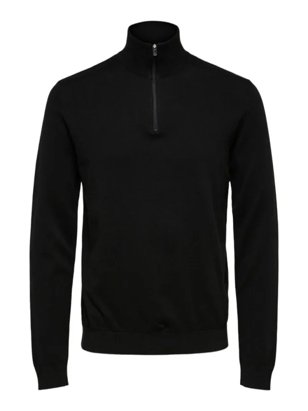 Berg half zip cardigan genser - black sold by Brando