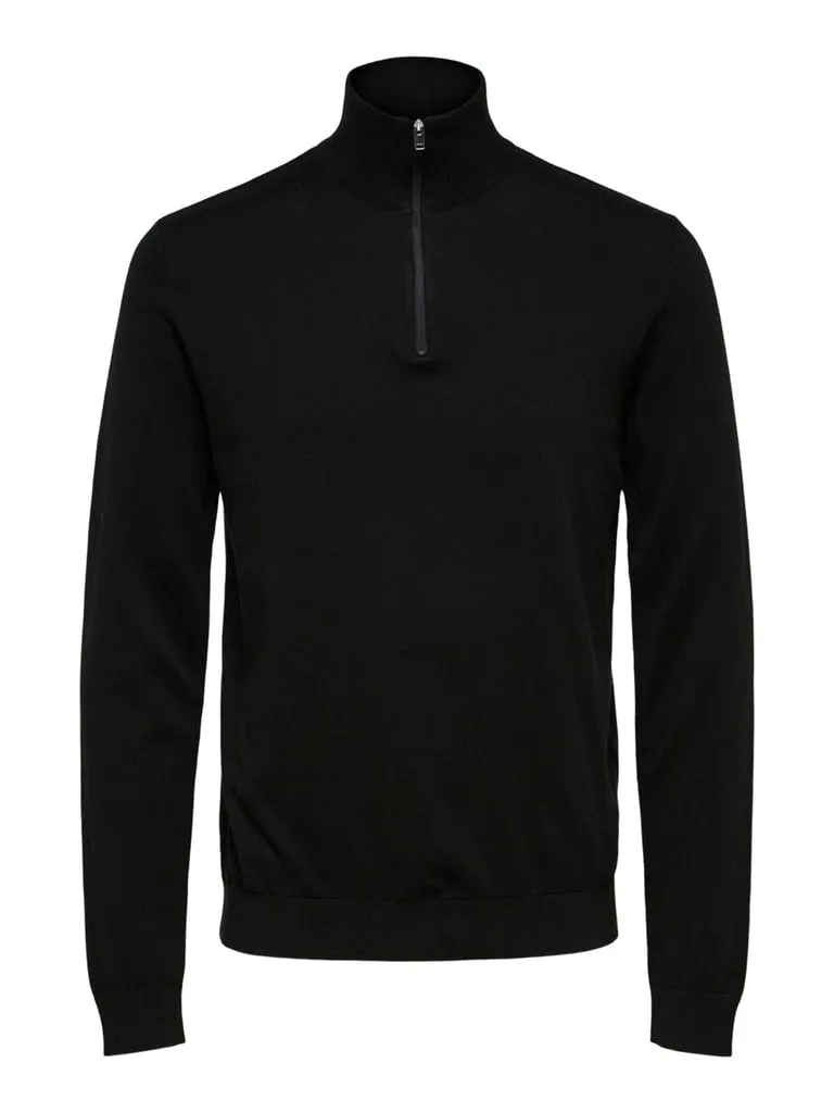 Berg half zip cardigan genser - black sold by Brando