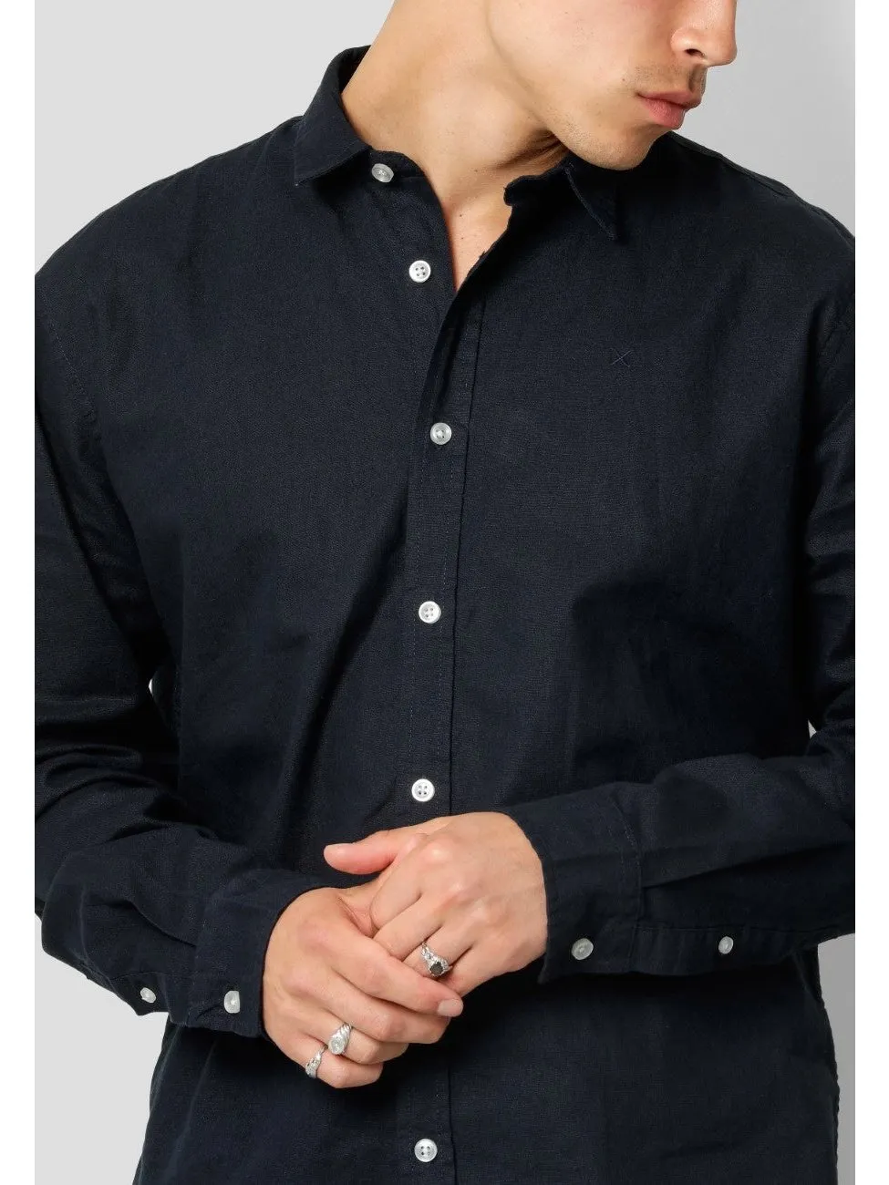 Bomull / Lin Skjorte - Navy 02 sold by Brando product image thumbnail 2