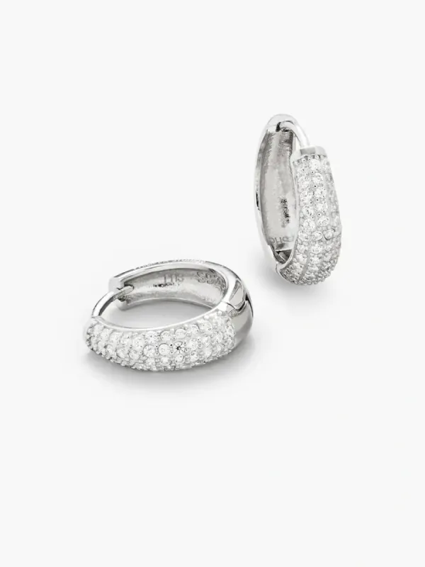 Dome pave hoops - 925 sterling sølv sold by Brando