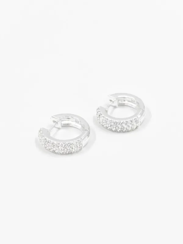 Diamond dome hoops silver - sølv sold by Brando