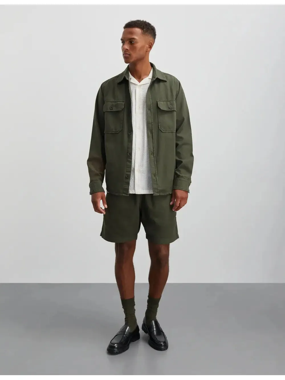 Dyed canvas skyler shirt - olive night sold by Brando product image thumbnail 3