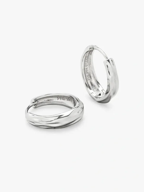 Dome Structured Øredobber Large - Sterling Sølv sold by Brando