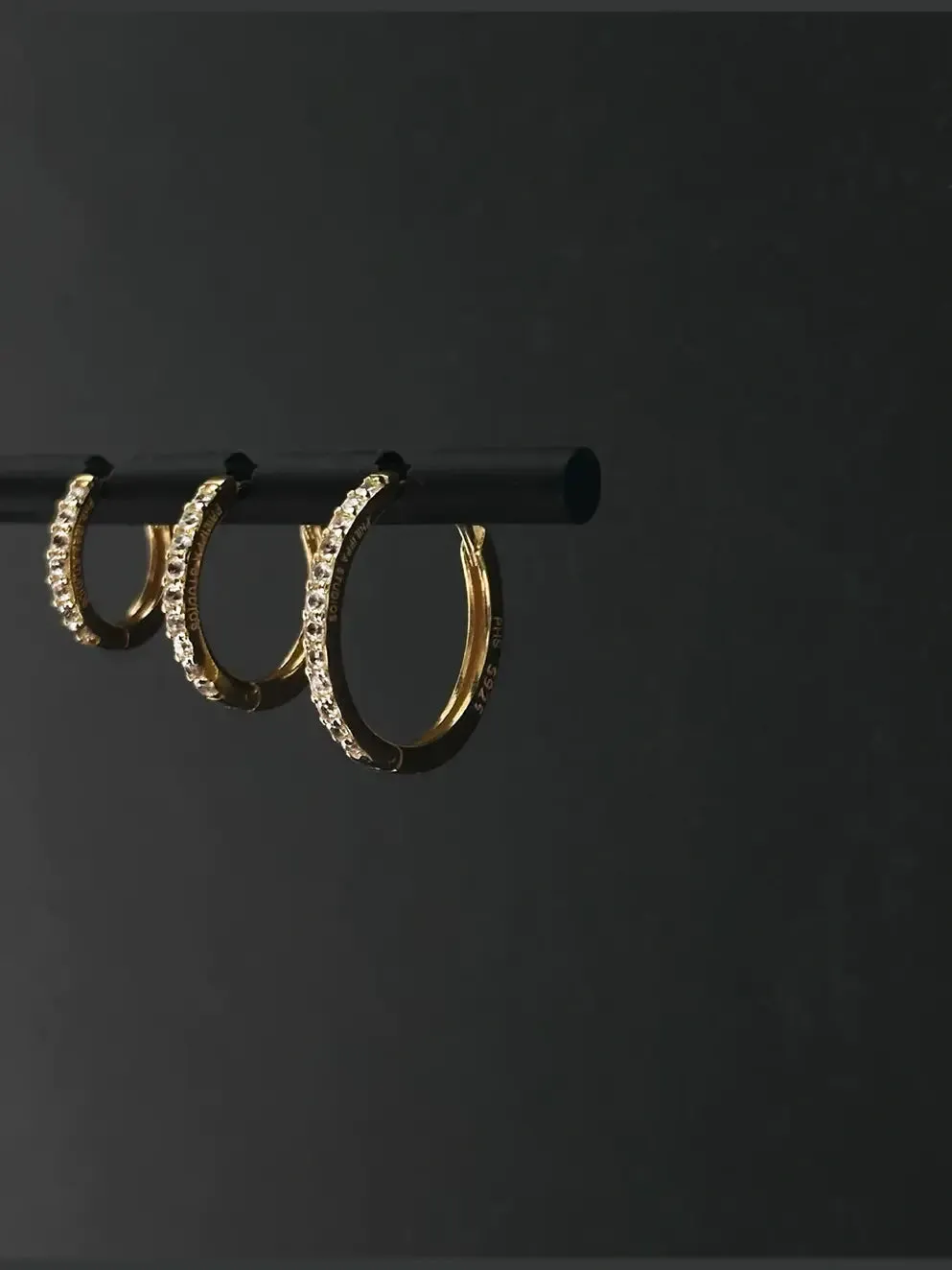 Pave hoops white small - 18 karat forgylt sold by Brando product image thumbnail 3