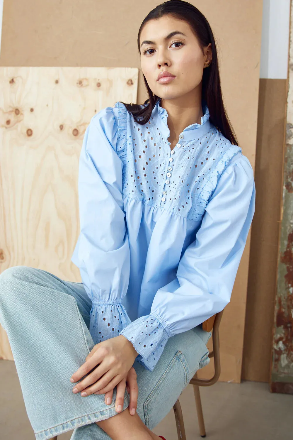 Jaelynn Bluse - Light Blue sold by Brando product image thumbnail 3