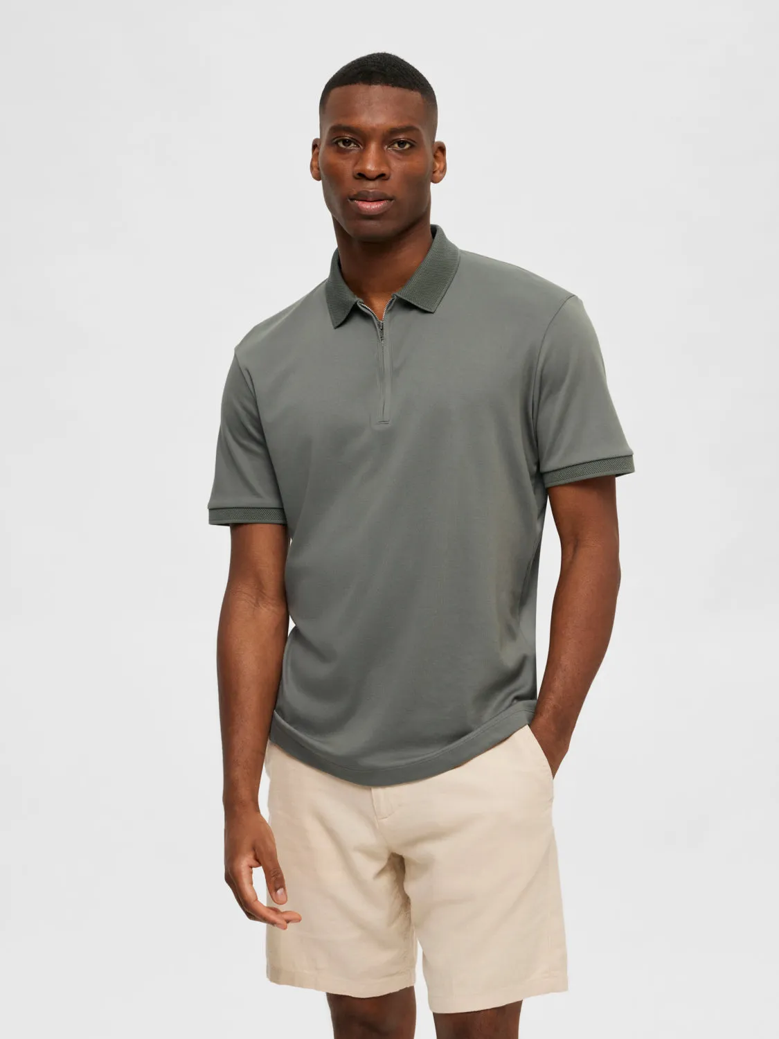 Fave Zip Polo - Agave Green sold by Brando product image thumbnail 2
