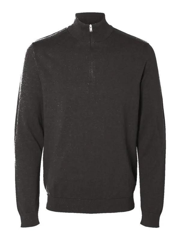 Berg half zip cardigan - chocolate torte sold by Brando