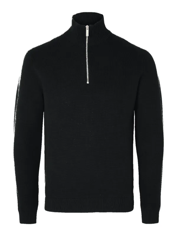 Dane knit half zip - black sold by Brando
