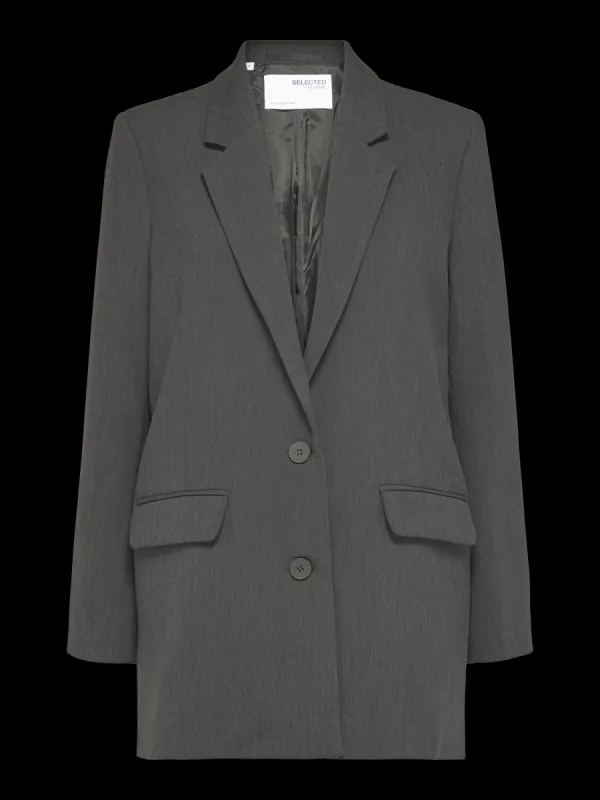 Rita relaxed blazer - dark grey melange sold by Brando