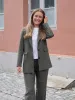 Rita relaxed blazer - kalamata sold by Brando