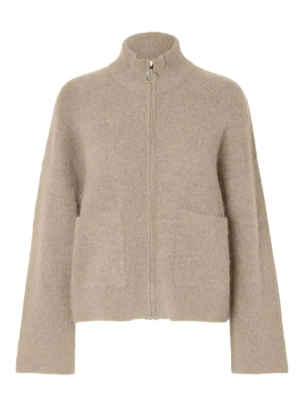 Sia knit zipper cardigan - dove sold by Brando