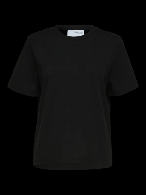 Essential boxy t-skjorte - black sold by Brando
