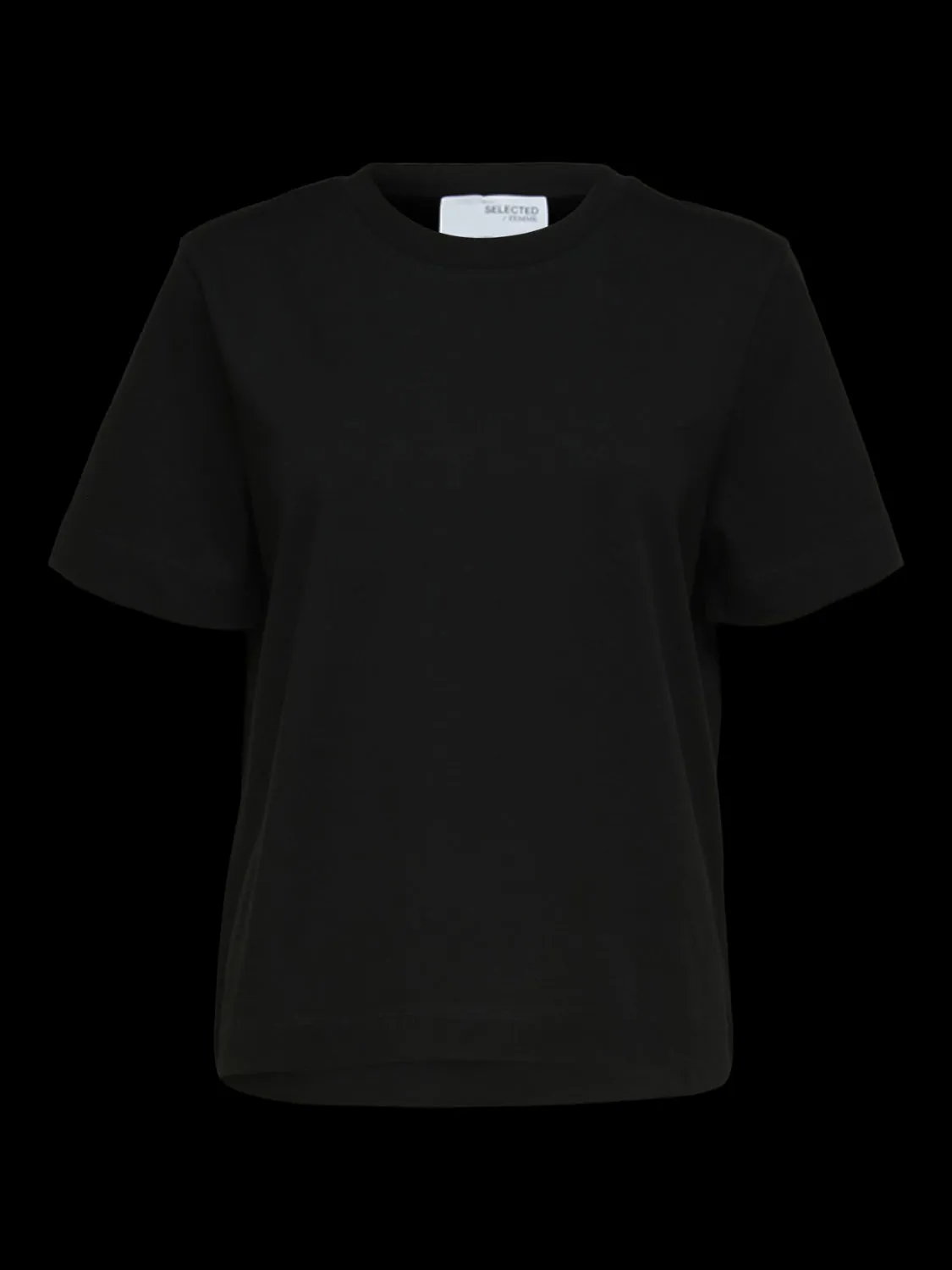 Essential boxy t-skjorte - black sold by Brando