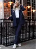 Rita relaxed blazer - dark sapphire sold by Brando