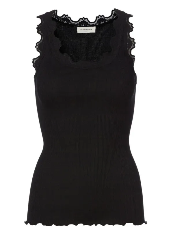 Babette silke topp - black sold by Brando