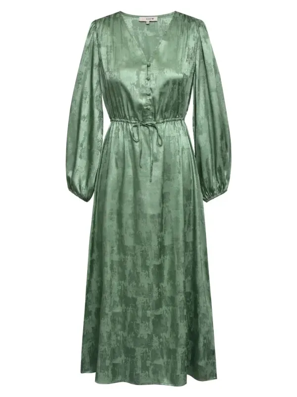 Luna Lang Kjole - Dusty green sold by Brando