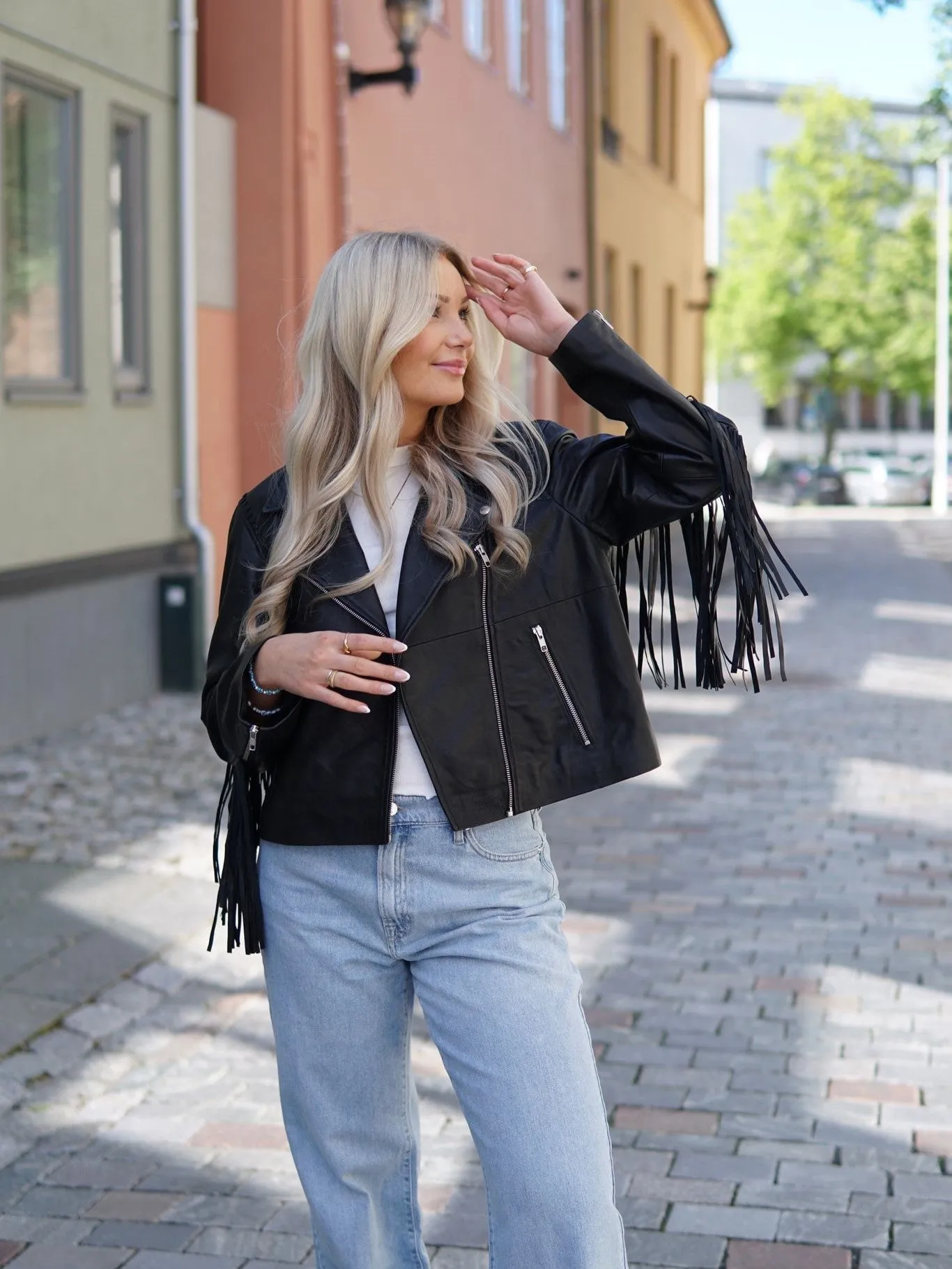 Frima fringe skinnjakke - black sold by Brando product image thumbnail 3