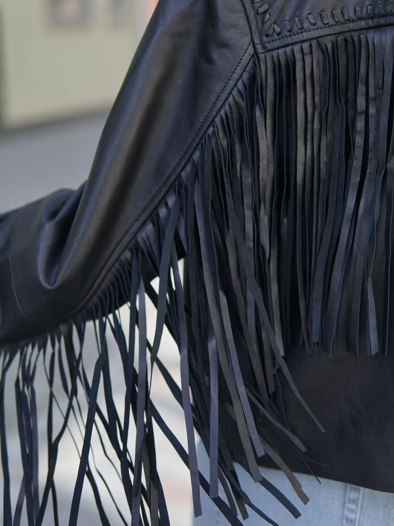 Frima fringe skinnjakke - black sold by Brando product image thumbnail 5