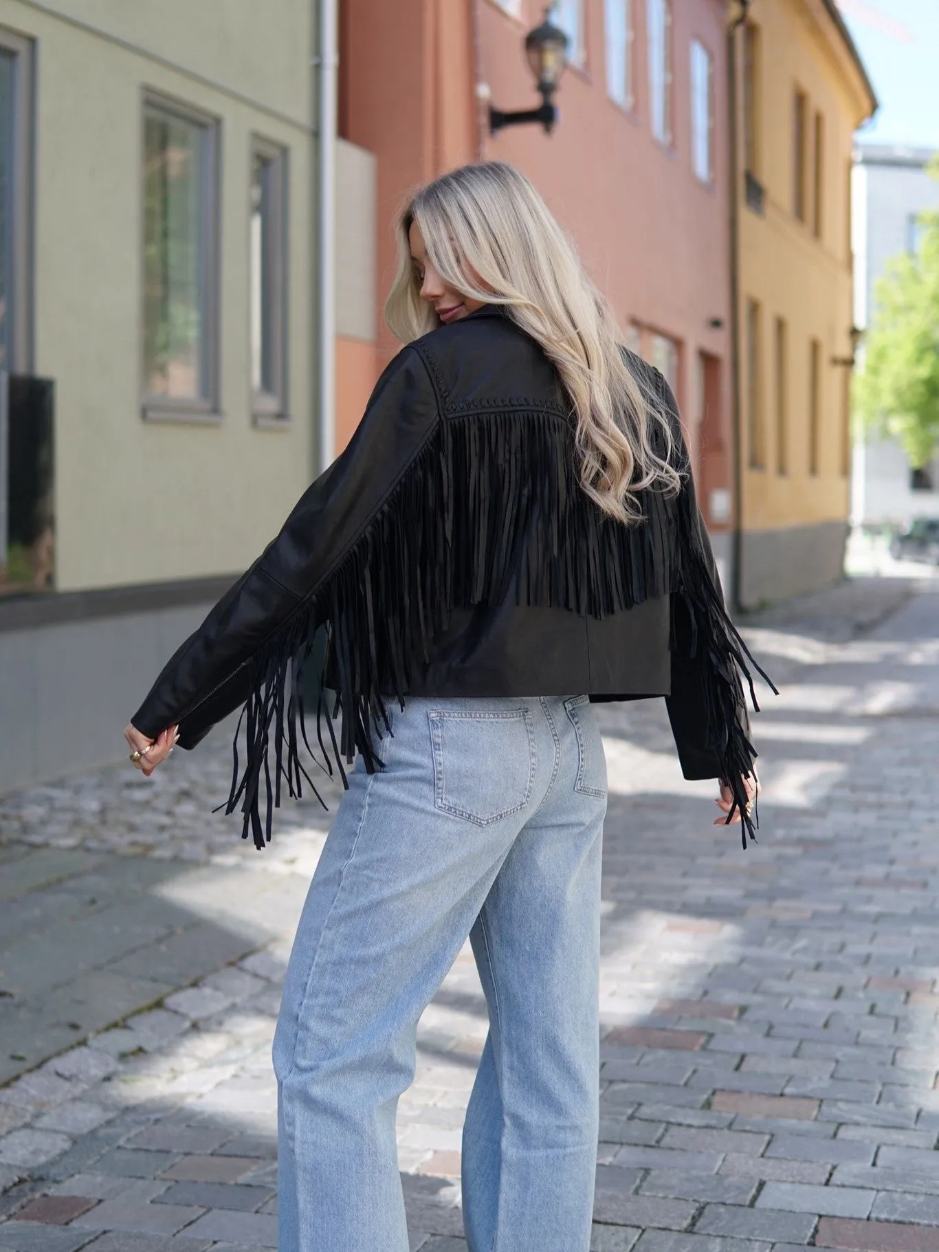 Frima fringe skinnjakke - black sold by Brando product image thumbnail 4