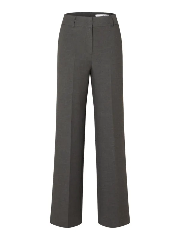 Rita wide bukse - dark grey melange sold by Brando