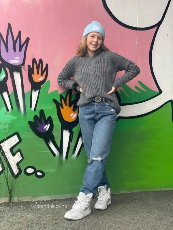 NEYA L/S ZIP WOOL PULLOVER KNT - grå sold by Brando