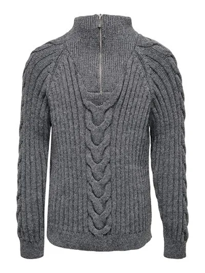 NEYA L/S ZIP WOOL PULLOVER KNT - grå sold by Brando product image thumbnail 2
