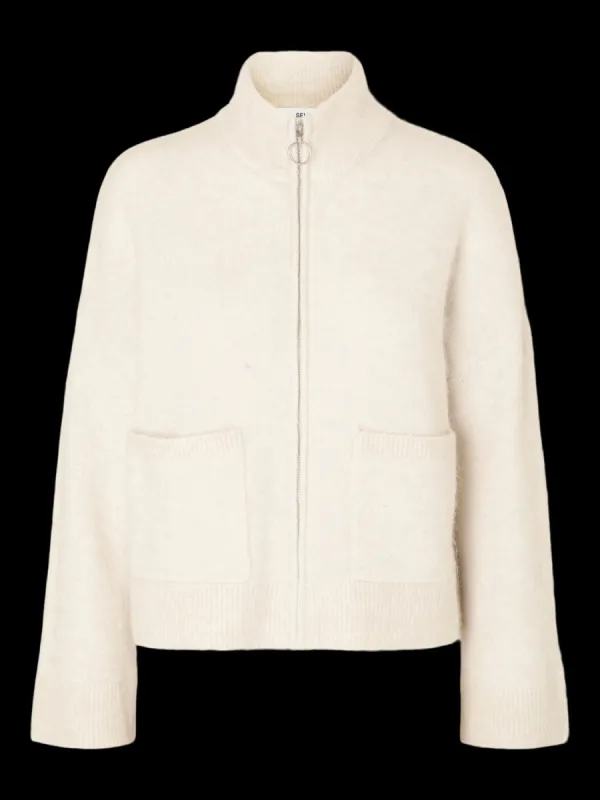 Sia knit zipper cardigan - birch sold by Brando