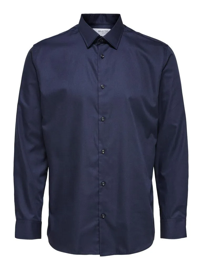 Ethan slim skjorte - dark blue sold by Brando