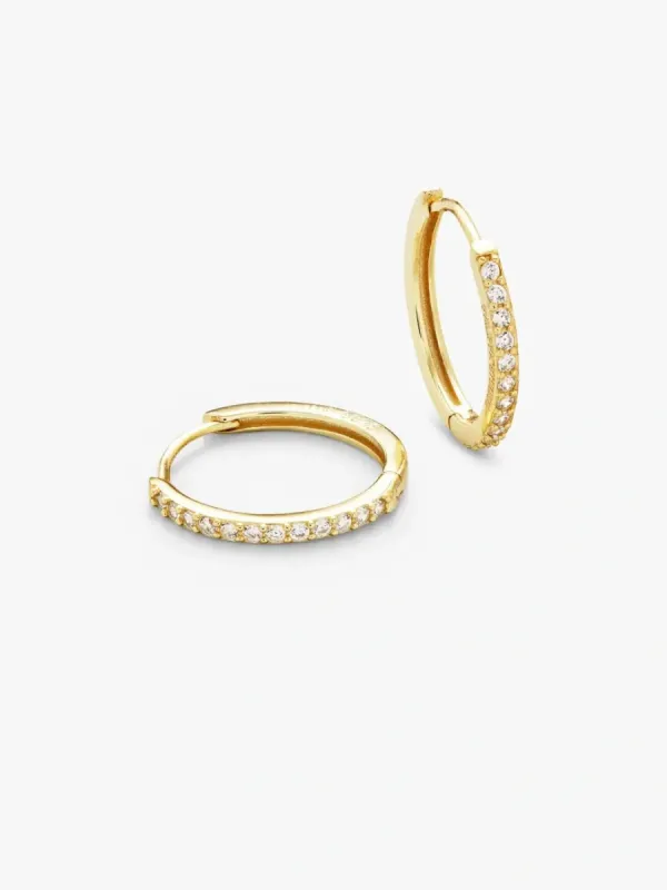 Pave hoops white large - gull sold by Brando