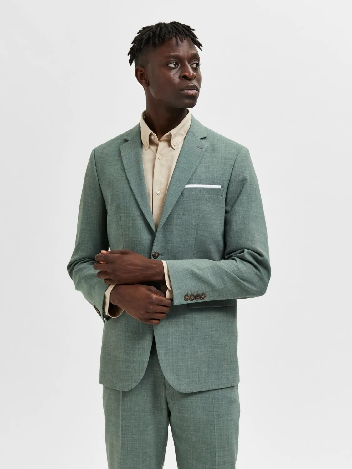 Oasis lin blazer - light green melange sold by Brando product image thumbnail 4
