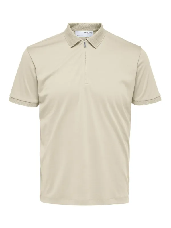 Fave zip polo - oatmeal sold by Brando