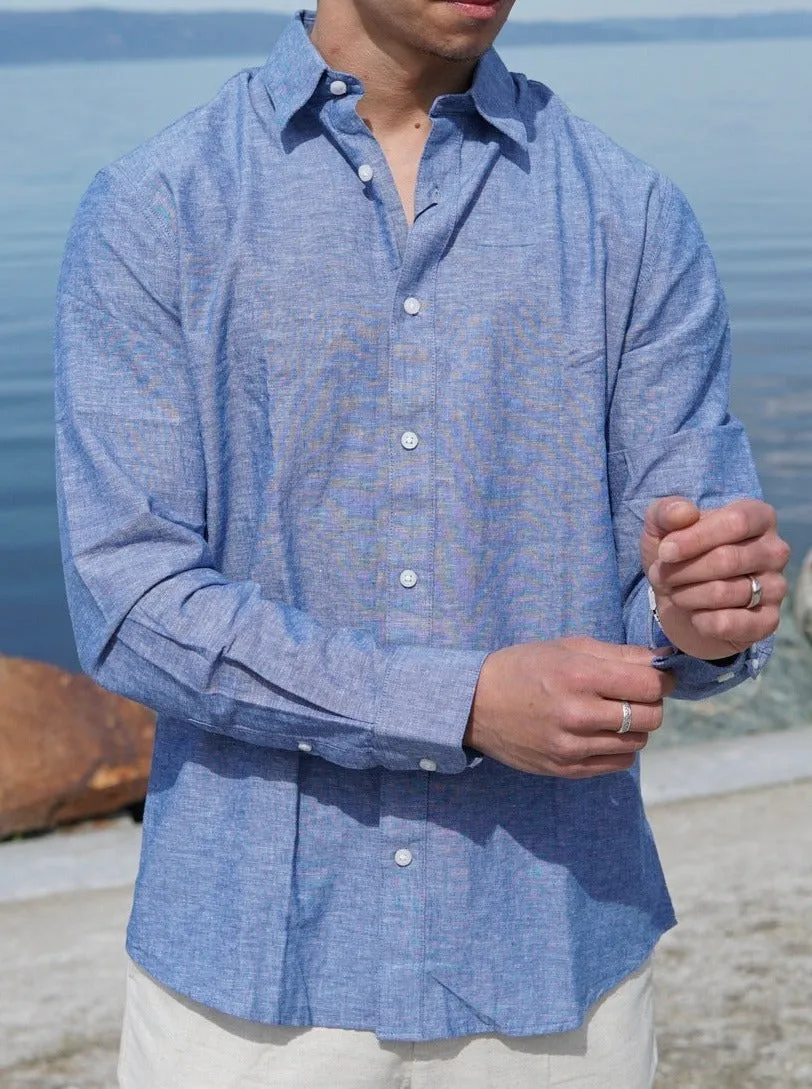 Regnew linskjorte - medium blue denim sold by Brando product image thumbnail 2